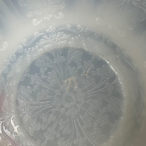 3 Elegant American Sweetheart Monax White Opalescent Glass 6" Tea Cup Saucers - Picture 9 of 16